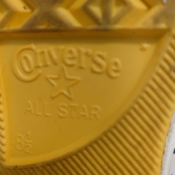 Converse Yellow and Black High-Top Sneakers - Picture 9 of 10